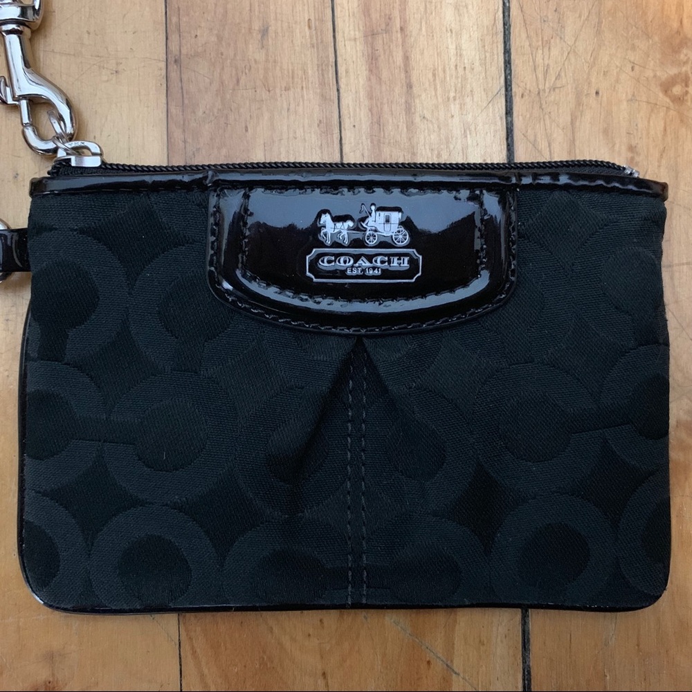 Coach Signature C Small Black Wristlet